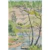 Image 1 : E. Mundy, framed watercolour painting of a ravine, 10" X 7"