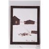 Image 2 : Allen Sapp, framed acrylic on canvas painting, finishing chopping wood, 12" X 9"