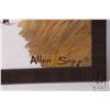 Image 3 : Allen Sapp, framed acrylic on canvas painting, titled on verso " Going to Feed Horses in Barn", 10" 