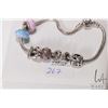 Image 3 : Pandora sterling silver bracelet with two Murano glass beads marked sterling and ALE plus a selectio