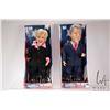 Image 1 : Two talking dolls including Senator Hilary Clinton, working at time of cataloguing and President Bil
