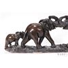 Image 2 : Hand carved soapstone trio of elephants, no artist signature seen, 17 1/2" in length
