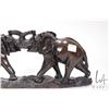 Image 3 : Hand carved soapstone trio of elephants, no artist signature seen, 17 1/2" in length