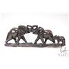 Image 4 : Hand carved soapstone trio of elephants, no artist signature seen, 17 1/2" in length