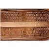 Image 5 : Vintage woven Chinese basket with red and black laquer and fish motif decoration, 15" L X 10 1/2" X 