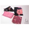 Image 1 : Four ladies scarves including hand painted silk Remoy d' Urville, pink silk scarf with hand rolled e