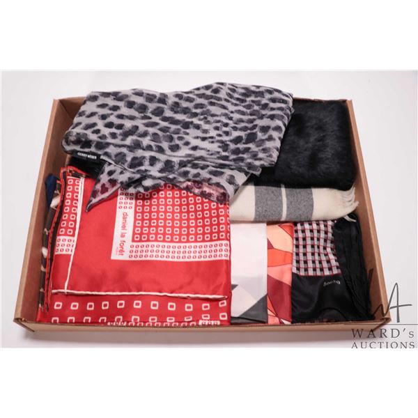Selection of scarves including wool Wm.H. Leishman, Sacha, daniel la foret silk, Holt Renfrew silk, 