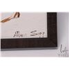 Image 3 : Allen Sapp, early framed acrylic on canvas painting, boys sledding, numbered on verso "X398", 5" X 7
