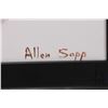 Image 3 : Allen Sapp, framed acrylic on canvas painting hauling a load of wood, 10" X 10"