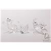 Image 1 : Four Swarovski Crystal figures including Lion Cub 201460, Rabbit 014849, Rooster 014497 and small Sw