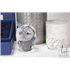 Image 2 : Six Swarovski Crystal figures including Large Owl 010022, small Swarovski swan, perfume bottle 10338