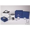 Image 1 : Six Swarovski Crystal plaques and figures including SCS Peacock 5063699, SCS diamond 1096758, perfum