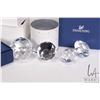 Image 3 : Six Swarovski Crystal plaques and figures including SCS Peacock 5063699, SCS diamond 1096758, perfum