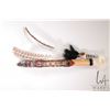 Image 1 : Frank Siscao, Niagra Glen, hand carved Haida wooden staff with decorative fur and feathers, 22" in l