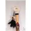Image 4 : Frank Siscao, Niagra Glen, hand carved Haida wooden staff with decorative fur and feathers, 22" in l