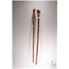 Image 1 : Two wooden walking sticks including rams head, each approximately 37" in length