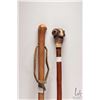 Image 2 : Two wooden walking sticks including rams head, each approximately 37" in length