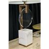 Image 2 : Davis antique brass finish, crystal and white marble table lamp, 27 1/4" in height. Originally retai