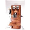 Image 1 : Northern Electric oak cased wall mount phone, no battery