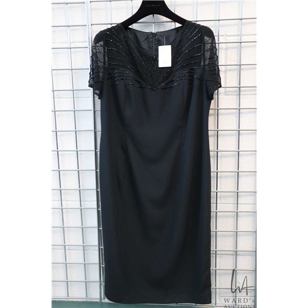 Black beaded cocktail dress, size M or L