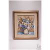 Image 2 : Tilde Pedersen, framed oil on massonite still-life floral painting, signed by artist, 15" X 13 1/4"