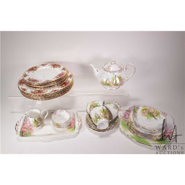 Two tray lots of Royal Albert collectibles including Kentish Rockery teapot, three teacups and five 