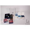 Image 1 : Nine Swarovski collectibles including keychains, two blue hearts, SCS swan and a unopened one year g
