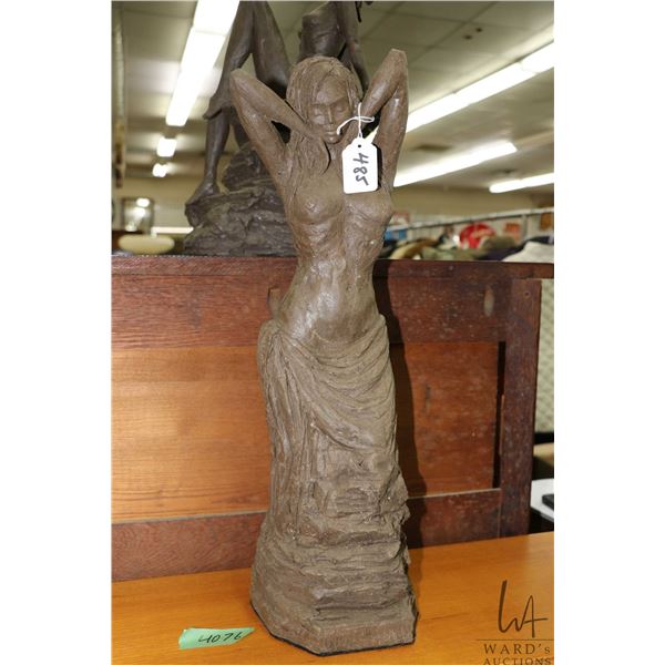 Kirsten Zuk, clay sculpture of a standing nude woman, 21" in height