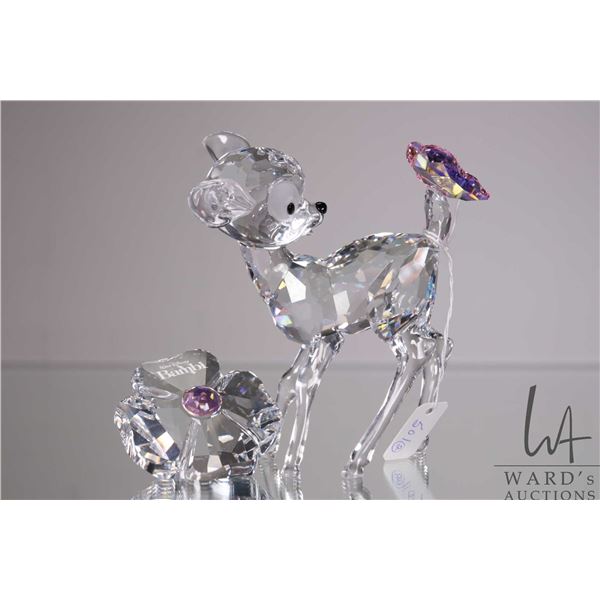 Swarovski crystal "Bambi" 943951, 3 3/4" in height plus Bambi flower 955432