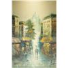 Image 1 : H. Lemon, framed oil on canvas Impressionist style painting of a Parisian street scene, 36" X 23 1/2