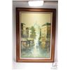 Image 2 : H. Lemon, framed oil on canvas Impressionist style painting of a Parisian street scene, 36" X 23 1/2