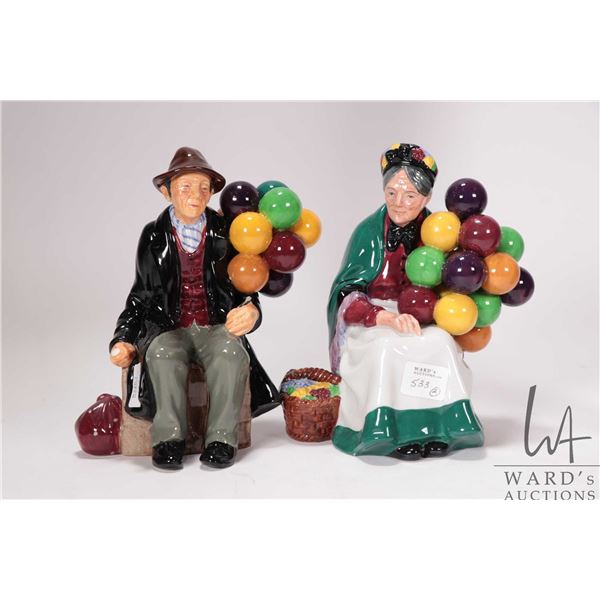 Two Royal Doulton figurines including "The Old Balloon Seller" HN1315 and "The Balloon Man" HN1954