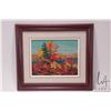 Image 2 : Secombe, framed acrylic on board painting of a stylized autumnal scene, artist signed 7 3/4" X 9 1/2