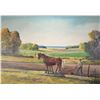 Image 1 : Unidentified artist signed acrylic on canvas painting depicting a farmer plowing with horses, 25 1/4