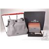 Image 1 : Coach Edie Turnlock purse in polished peddle grey leather, SN: G1780-36855, with original dust cover