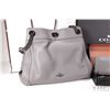 Image 2 : Coach Edie Turnlock purse in polished peddle grey leather, SN: G1780-36855, with original dust cover