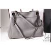 Image 5 : Coach Edie Turnlock purse in polished peddle grey leather, SN: G1780-36855, with original dust cover