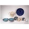 Image 1 : Selection of artisan made pottery including large teapot, two mugs, glazed bowls, plate etc. Some si