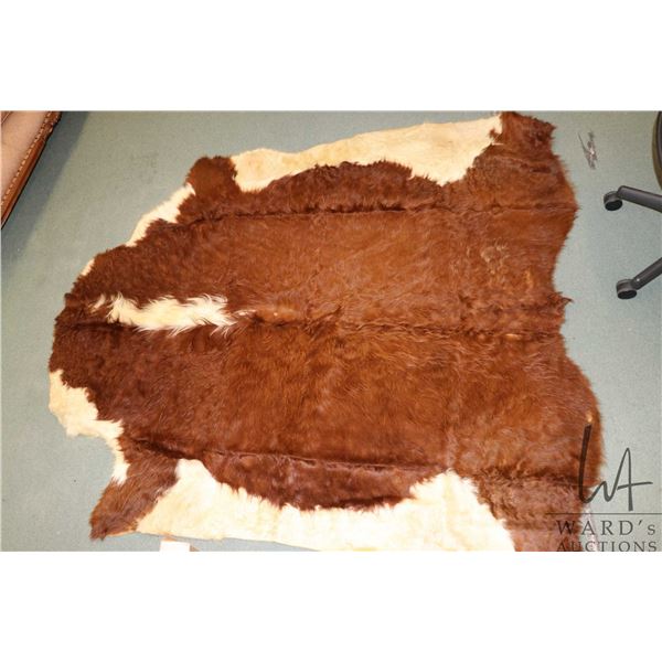 Hereford cow hide, 77" X 71"