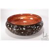 Image 1 : Artisan made drip glazed pottery bowl, initialled on underside "J H-1", 14" in diameter