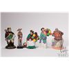 Image 1 : Five small Royal Doulton figurines including Falstaff, Town Crier, The Old Balloon Seller, The Ballo