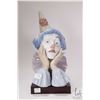 Image 1 : Lladro "Jester" porcelain bust, model 5129, 12 1/2" in height and includes wooden plinth