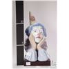 Image 3 : Lladro "Jester" porcelain bust, model 5129, 12 1/2" in height and includes wooden plinth