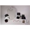 Image 1 : Selection of Swarovski crystal branded items including necklace stand, pins, plaques, paperweights e