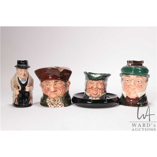 Royal Doulton tobacco set including Mr. Pickwick table lighter, Old Charley ashtray and Parson Brown