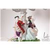Image 6 : Two Dresden style porcelain table lamps including one with four figures and porcelain shade and one 