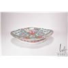 Image 1 : Chinese Famille rose hand painted pedestal dish, with flora and fauna and court scenes16" X 12"