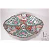Image 2 : Chinese Famille rose hand painted pedestal dish, with flora and fauna and court scenes16" X 12"