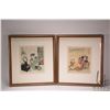 Image 1 : Two framed Japanese prints of woodblocks including Utagawa Kuniyoshi "Woman Seated" from the Collect