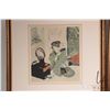 Image 2 : Two framed Japanese prints of woodblocks including Utagawa Kuniyoshi "Woman Seated" from the Collect